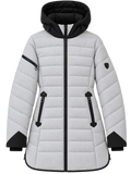 Parka Femme à Capuche – Gris Clair Chiné