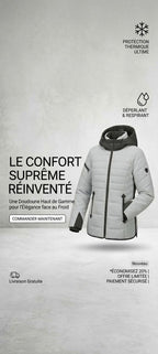 Parka Femme à Capuche – Gris Clair Chiné