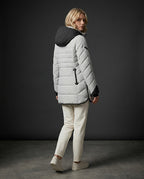 Parka Femme à Capuche – Gris Clair Chiné