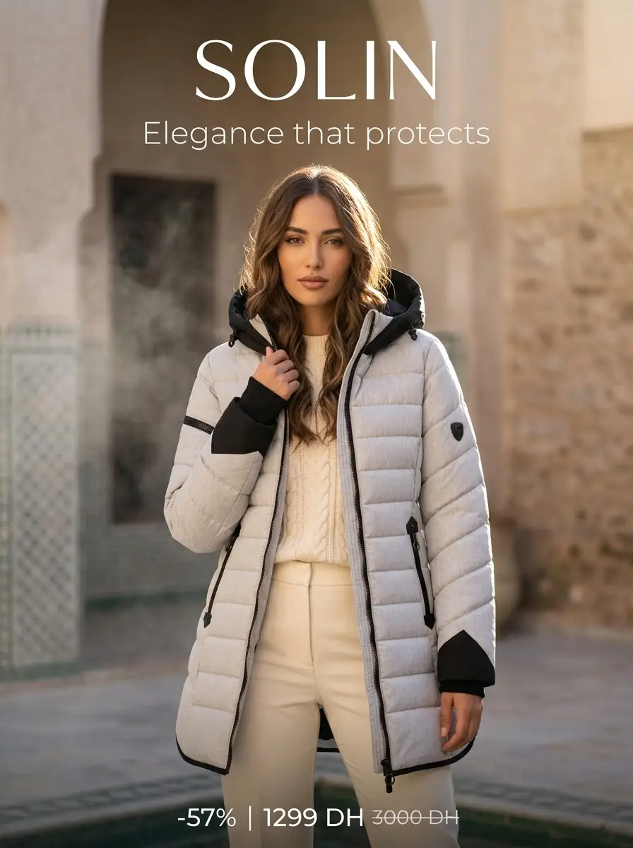 Parka Femme à Capuche – Gris Clair Chiné